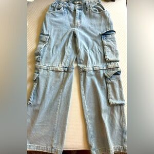 Pacsun low rise puddle zip off jeans.